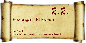 Rozsnyai Rikarda névjegykártya